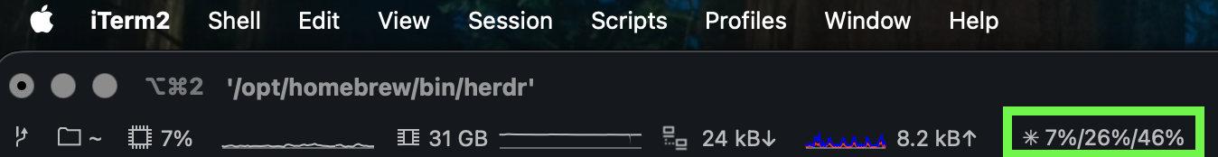 Mini: the status bar reading 7%/26%/46%