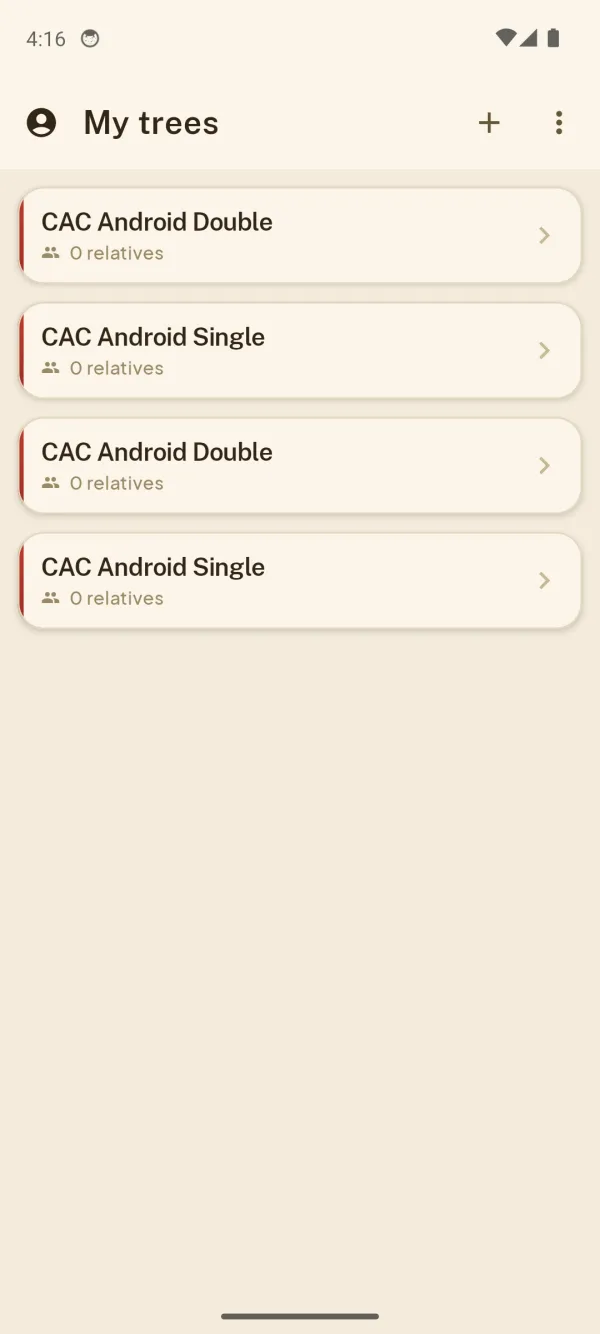 Android Emulator: CAC Android Single and CAC Android Double each appear twice.